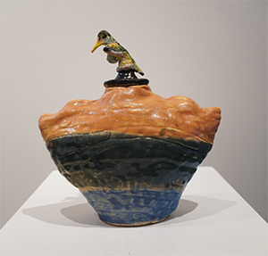 Image of Michaela Frisk's ceramic vessel, Sweet Dreams Little Birdie.